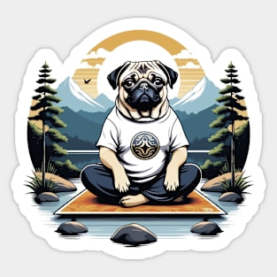 Yoga Pug Sticker